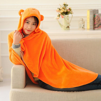 Umaru Chan Cloak Anime Umaru Chan Doma Umaru Cosplay Costume Flannels Cloaks Blanket Soft Hoodies — back view