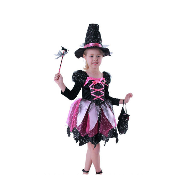 Children's Costume For Halloween Party Baby Girls Halloween Witch Costume Children Cosplay — side view