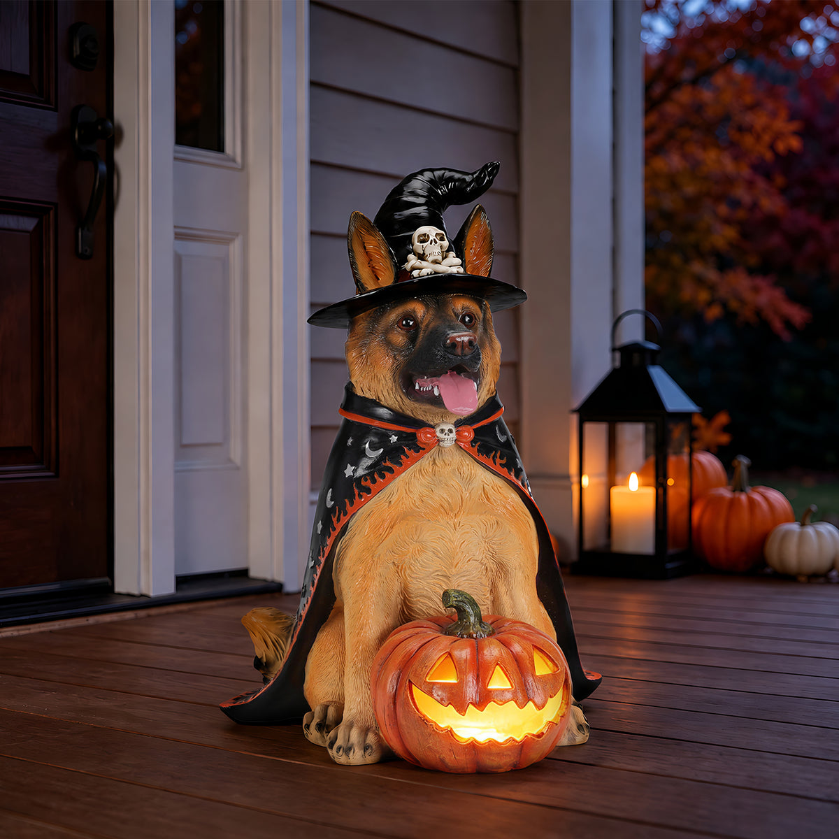 Halloween German Shepherd Dog Statue, Large | Magic Stories
