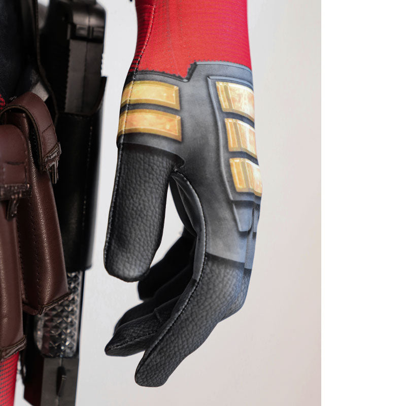 Deadpool 3 Wade Wilson Jumpsuit Cosplay Costume — Red & Black — side view