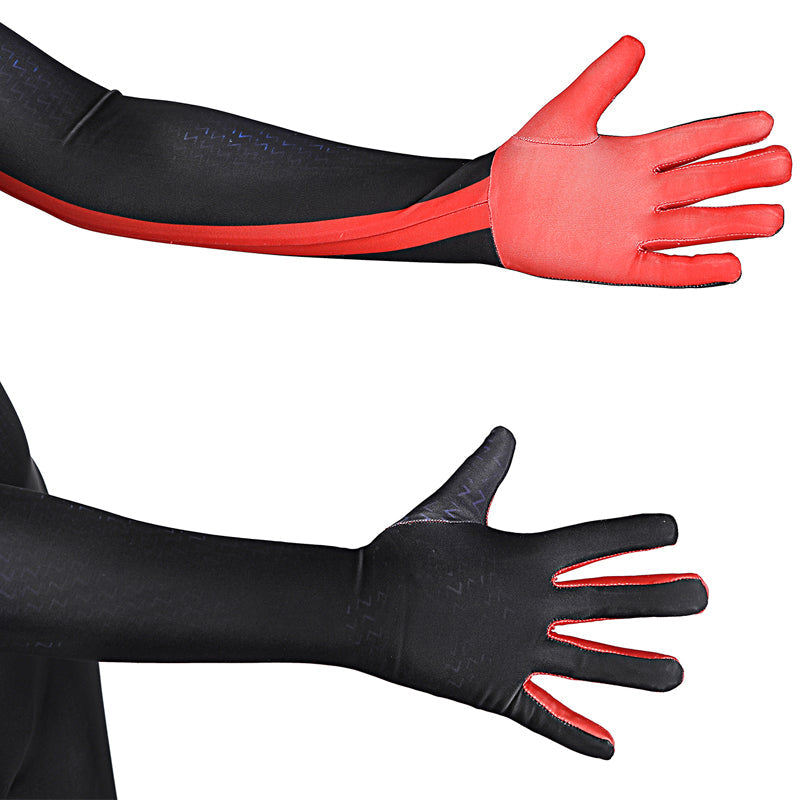 Spider-Man: Across The Spider-Verse Miles Morales Kids Jumpsuit Cosplay Costumes — detail