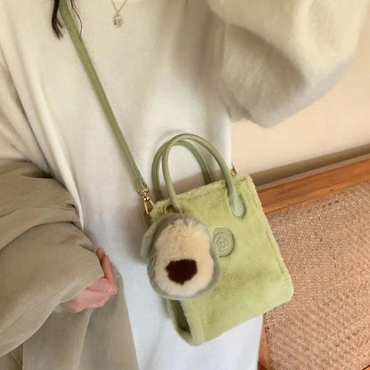 Stylish Avocado Plush Shoulder Bag | Magic Stories