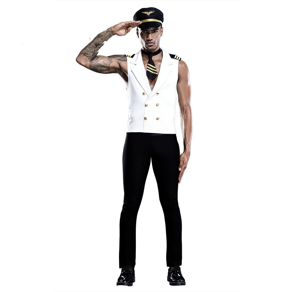 Men's Fashion Simple Cosplay Tight Uniform Suit — detail