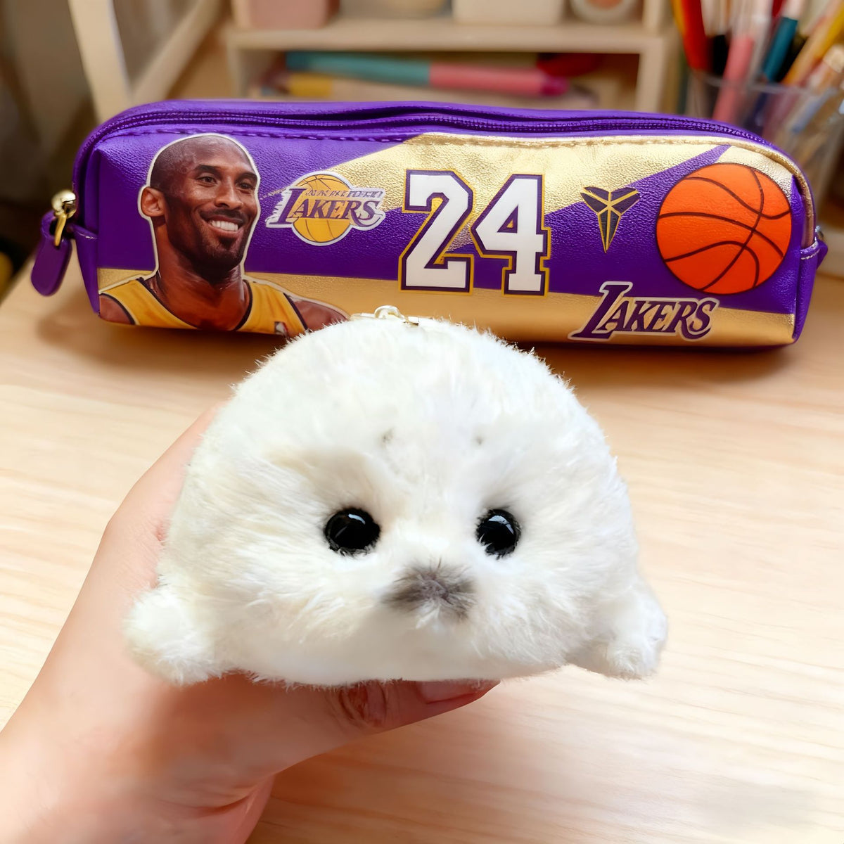 Cute Plush Seal Baby Seal Doll Keychain — detail
