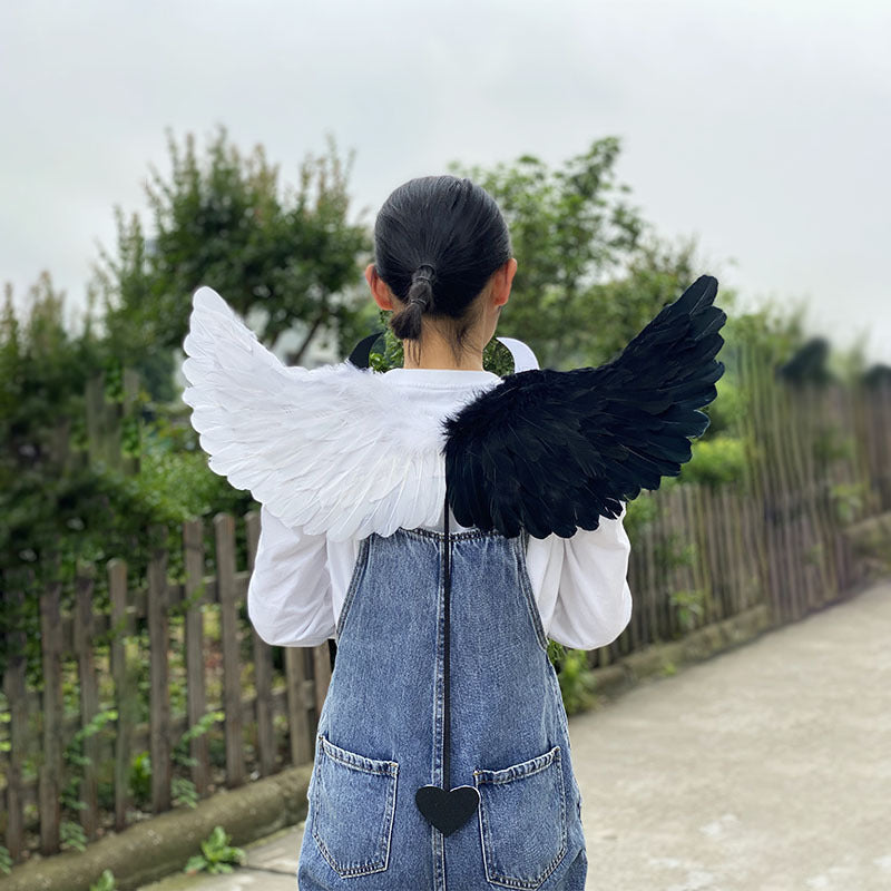 Halloween Party Makeup Costume Props Devil Angel Wings — back view