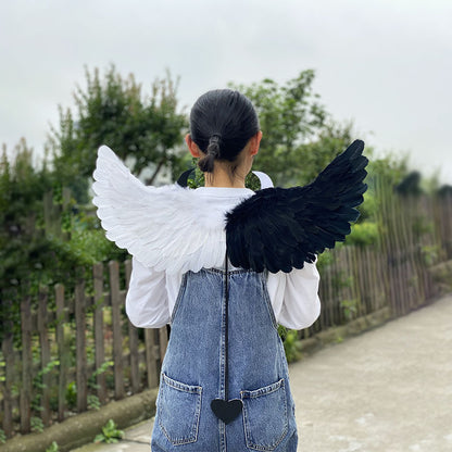 Halloween Party Makeup Costume Props Devil Angel Wings — back view