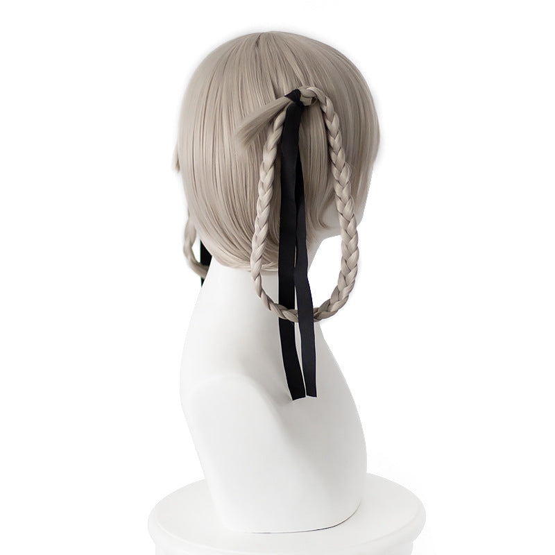 Blue And Gray Twist Braid Ring Cosplay Wig | Magic Stories