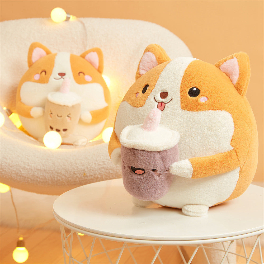 Cute Round Corgi Doll Milk Tea Shiba Inu | Magic Stories