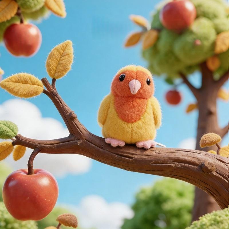 Yellow Peach Parrot Plush Toy | Magic Stories