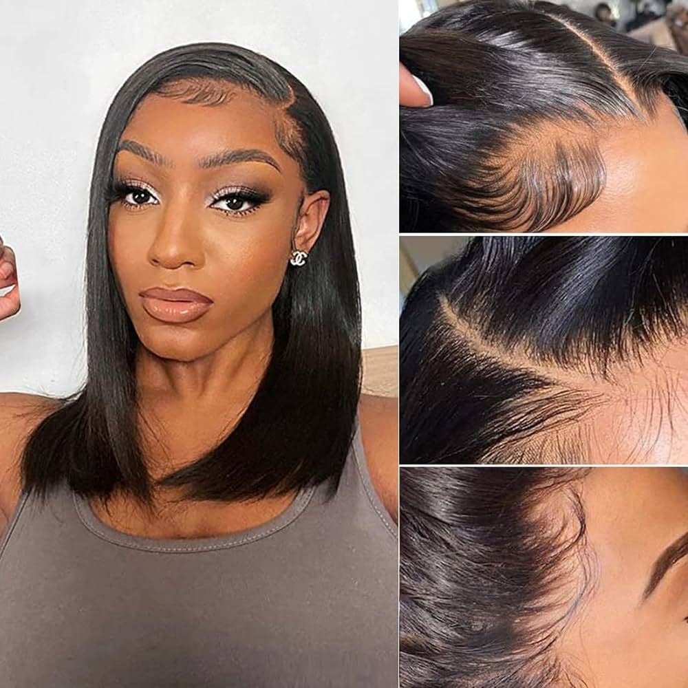 4X4 Bob Wig Short Hair Female Wig — side view