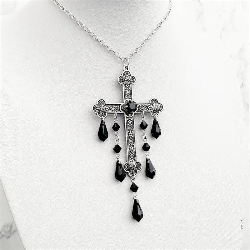 Large Cross Necklace Choke Gothic Pendant | Magic Stories