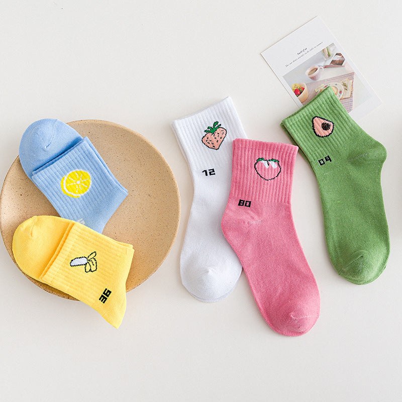Female Cartoon Fruit Thigh High Socks | Magic Stories