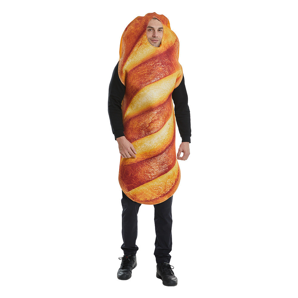 Funny Food & Drink Costume 3-Piece — Beer Bottle Suit, Bread Coat & Beer Mug Costume — back view