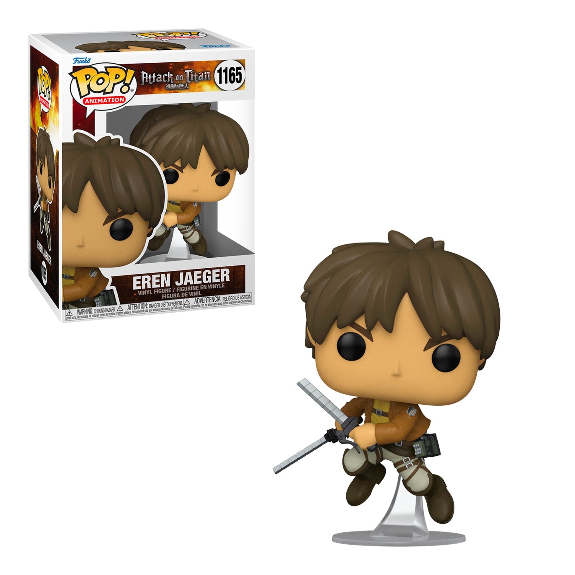 Attack on Titan Funko Pop 3-Pack — Mikasa Ackermann, Christa & Eren Jaeger — side view