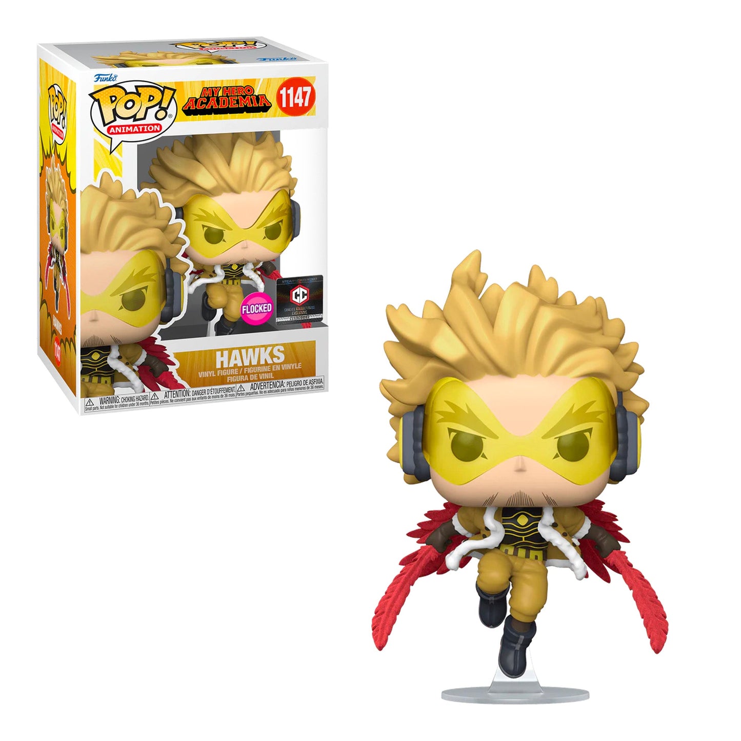 Funko Pop! Animation: My Hero Academia - Hawks (Flocked) #1147 Chalice Collectibles Exclusive