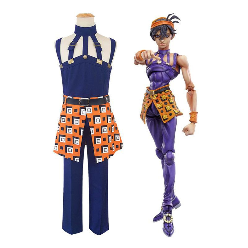 JoJo's Bizarre Adventure Fan Duo — Narancia Ghirga Cosplay Costume + Jolyne Cujoh Grandista Figure