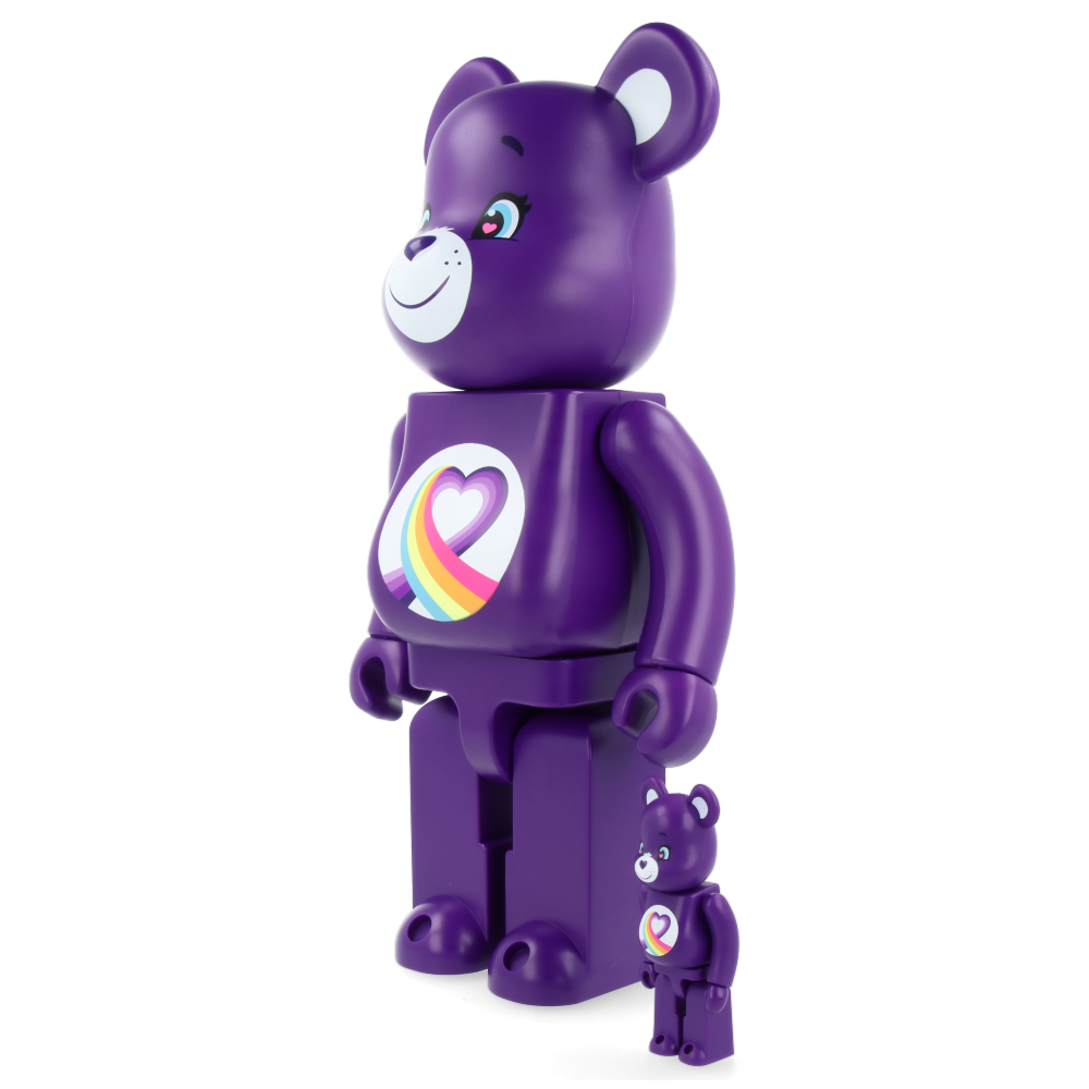 400% + 100% Bearbrick Rainbow Heart Bear — back view