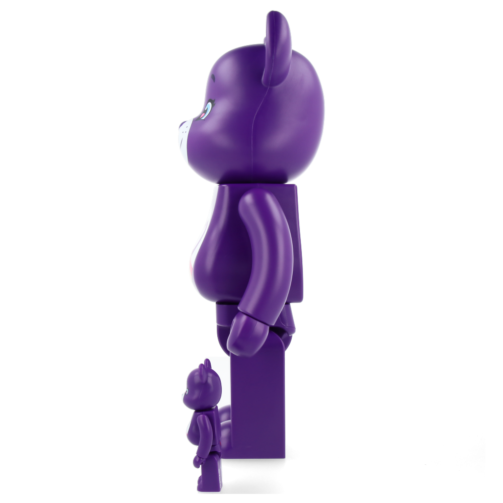 400% + 100% Bearbrick Rainbow Heart Bear — side view