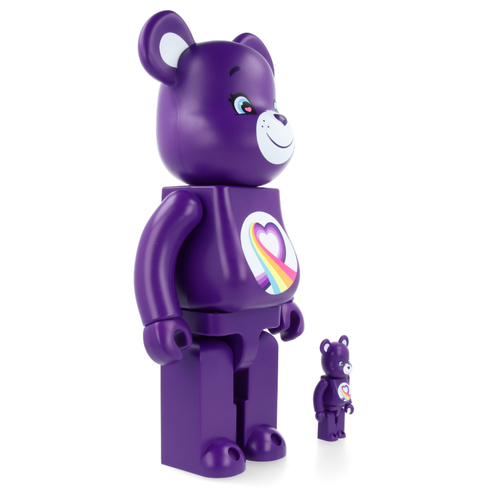 400% + 100% Bearbrick Rainbow Heart Bear — back view