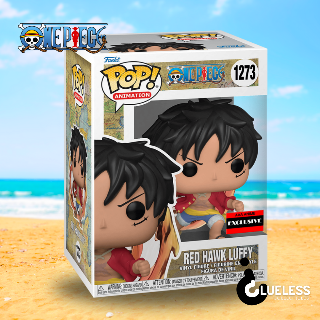 One Piece Funko Pop 3-Pack — Whitebeard, Jinbe & Red Hawk Luffy — side view