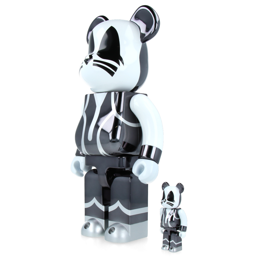 100% & 400% Bearbrick Kiss Catman Chrome Ver. — side view