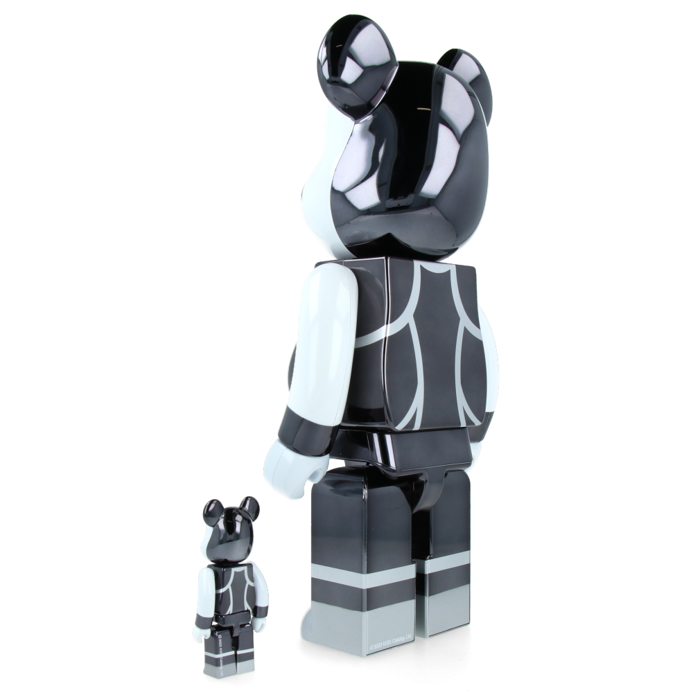 100% & 400% Bearbrick Kiss Catman Chrome Ver.