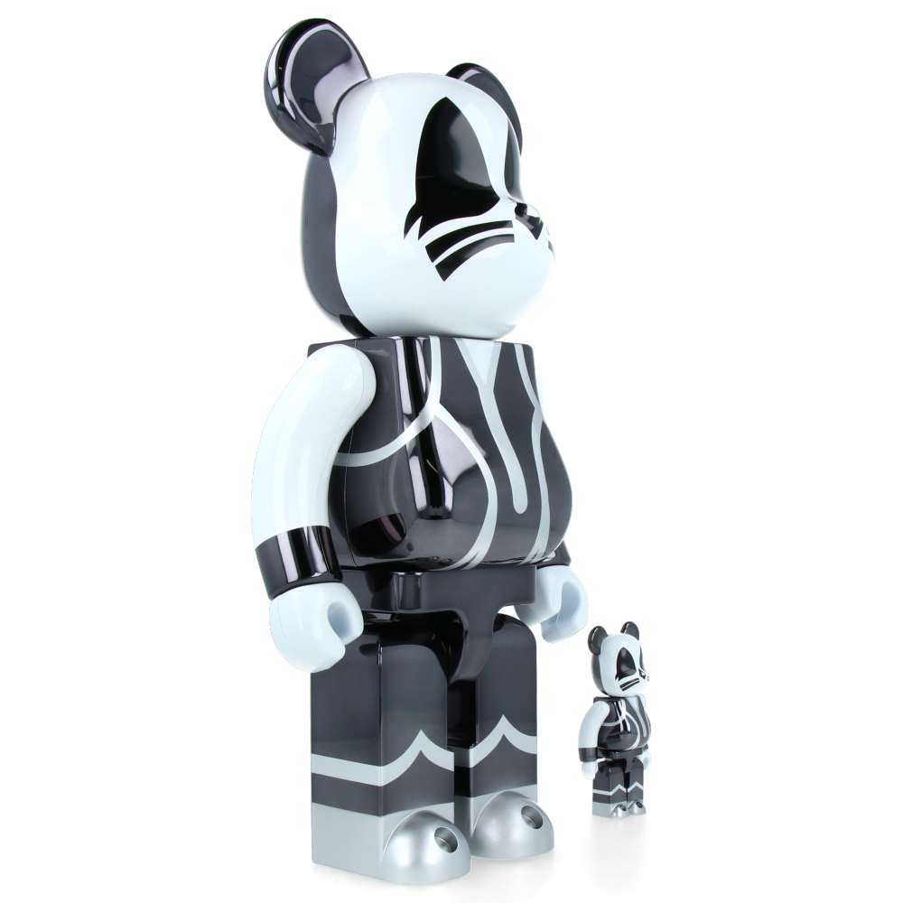 100% & 400% Bearbrick Kiss Catman Chrome Ver. — side view