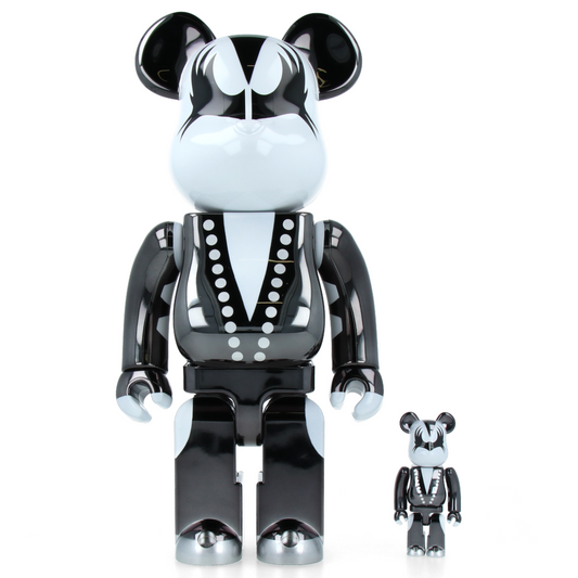 400% + 100% Bearbrick Kiss Demon chrome Ver.