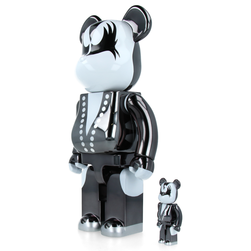 400% + 100% Bearbrick Kiss Demon chrome Ver. — back view