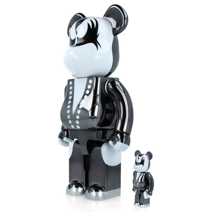 400% + 100% Bearbrick Kiss Demon chrome Ver.