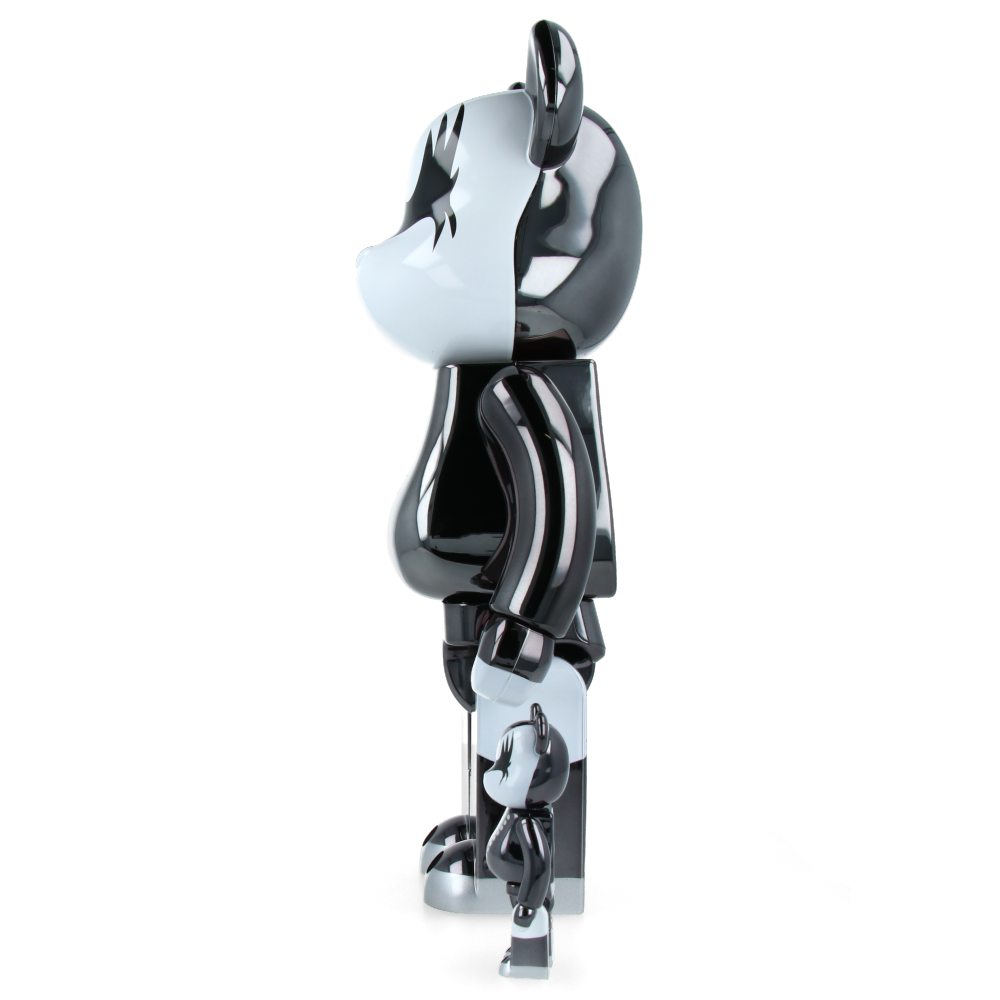 400% + 100% Bearbrick Kiss Demon chrome Ver. — side view