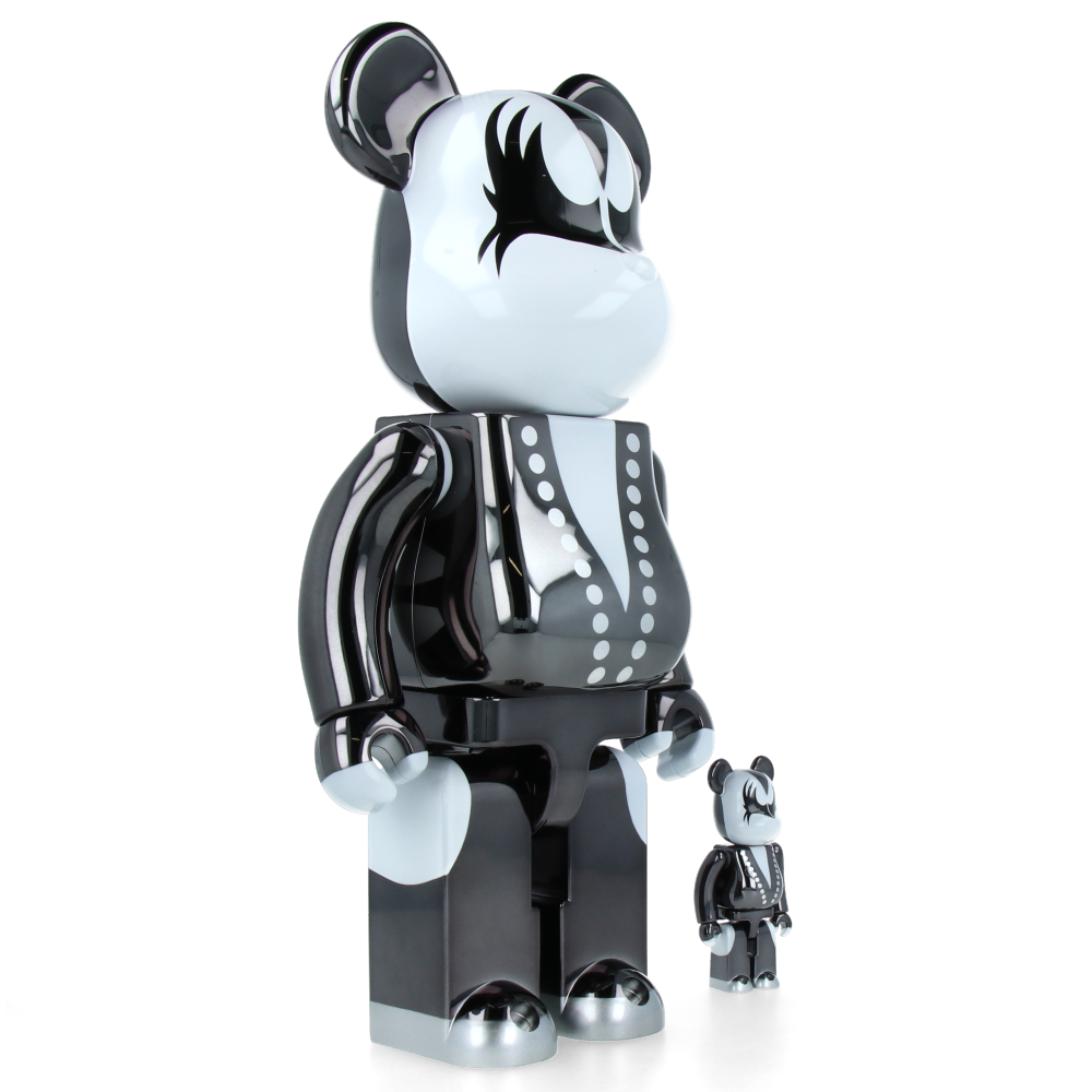 400% + 100% Bearbrick Kiss Demon chrome Ver. — back view