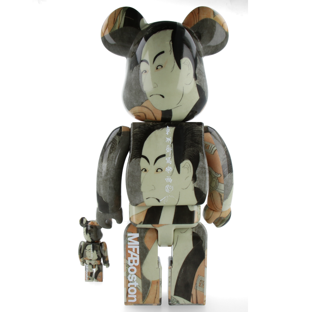 400% + 100% Bearbrick Boston Museum Toshusai Sharaku - Ichikawa Omezo Yakkoippei — packaging