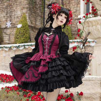Chinese-style Dark Lolita One-Piece Dress | Magic Stories