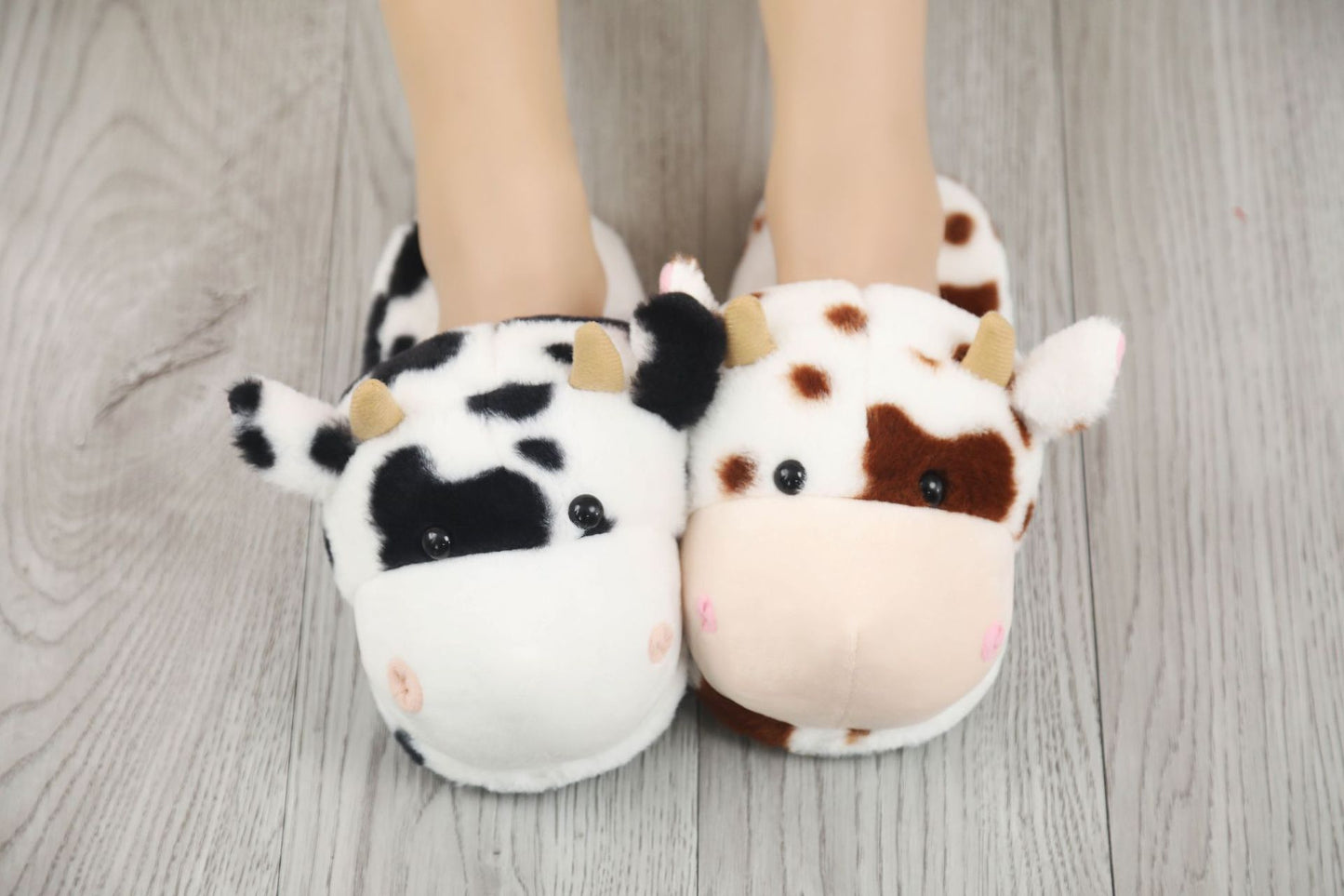 Cute Cow Slippers Plush Toys — side view
