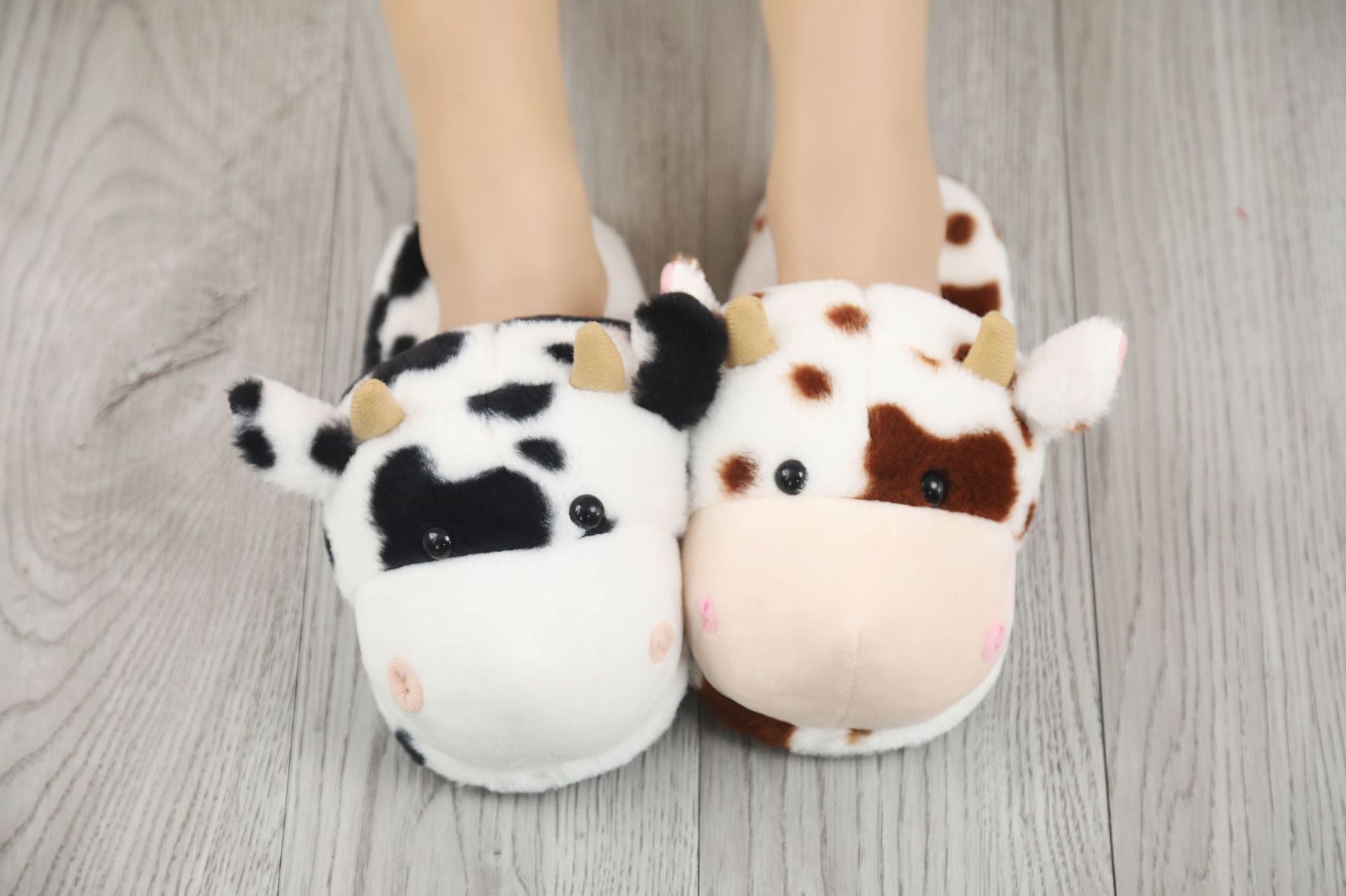 Cute Cow Slippers Plush Toys — side view