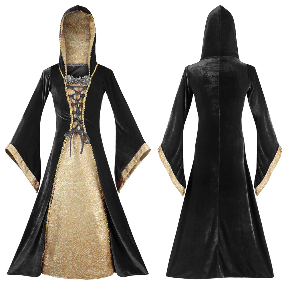 Halloween Cosplay Costume European Retro Court Gown — side view