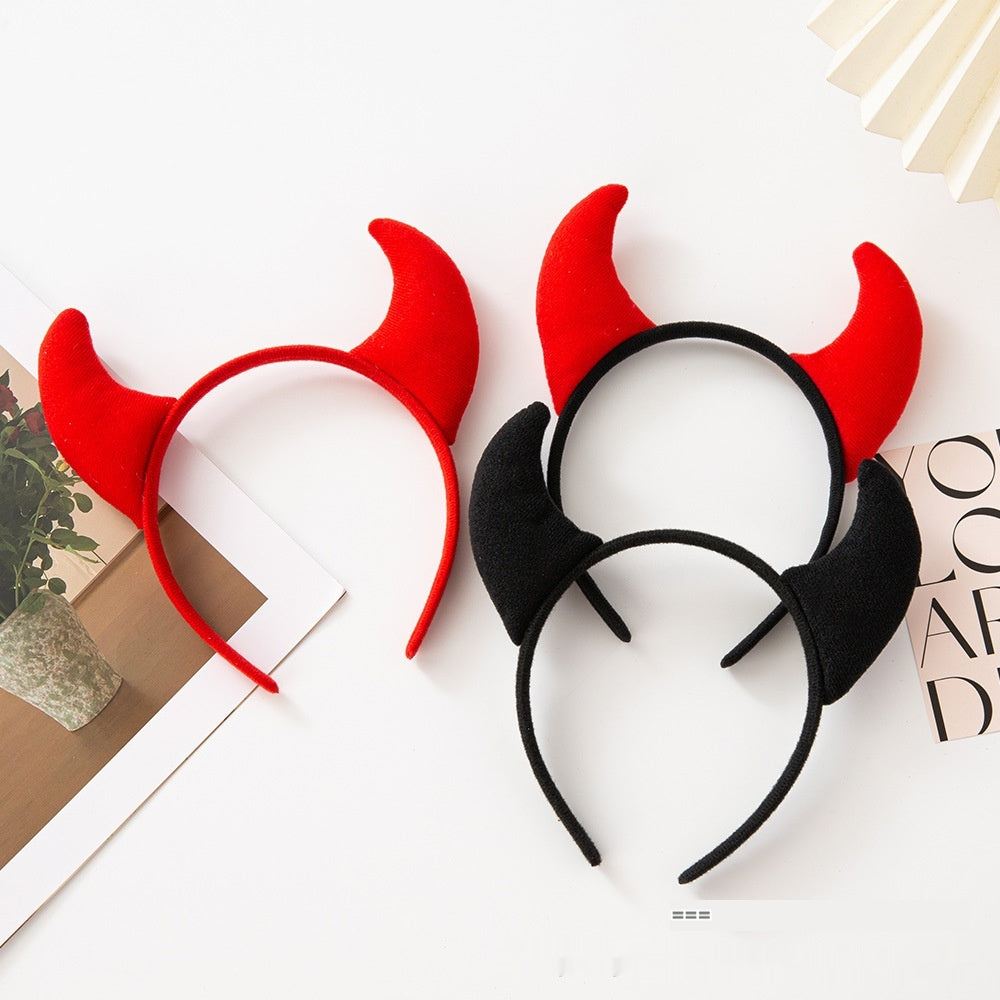 Kids Halloween Witch 3-Piece — Child Witch Costume, Witch Skirt with Hat & Magic Wand and Devil Horn Headband — side view