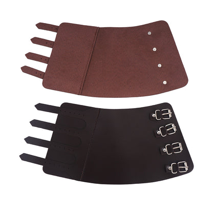 Leather Wrist Guard Set Armor Costume Prop Cosplay Protective Wristband — side view