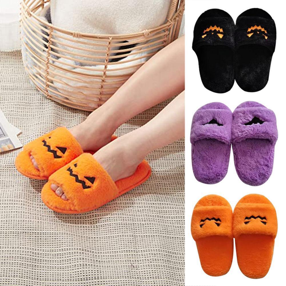 Halloween Women's Soft And Comfortable Plush Slippers Cosplay Shoes Furry Plush Slippers Kawaii Cute Shoes Home Slippers