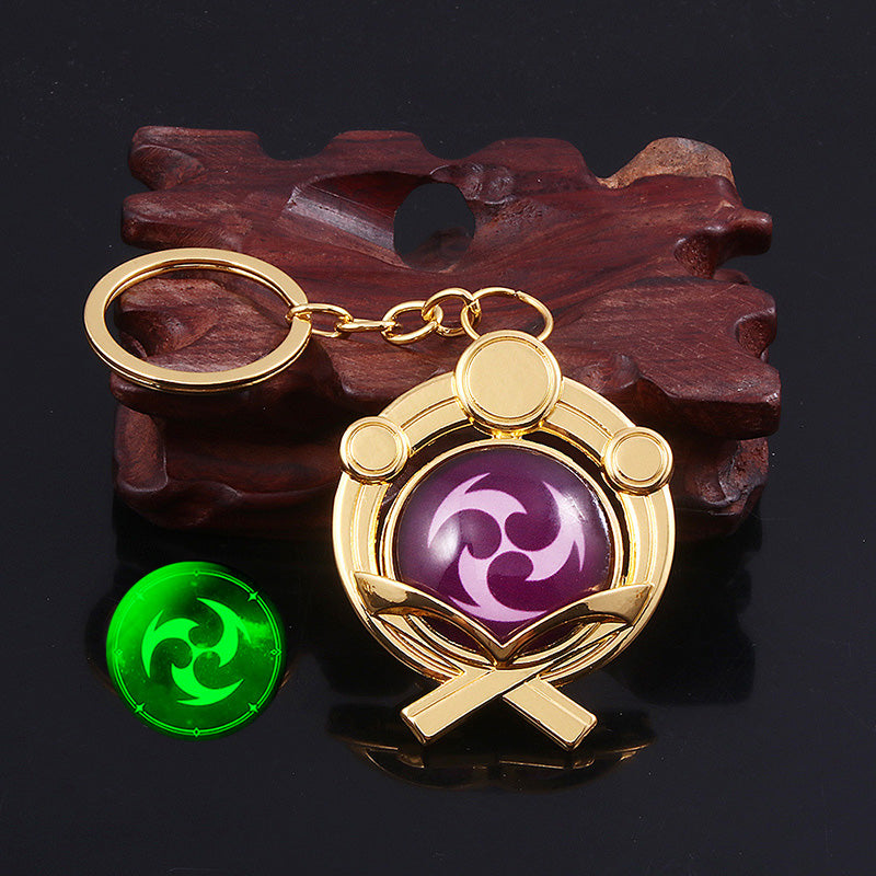 Genshin Impact Double-sided Glass Luminous Keychain — detail