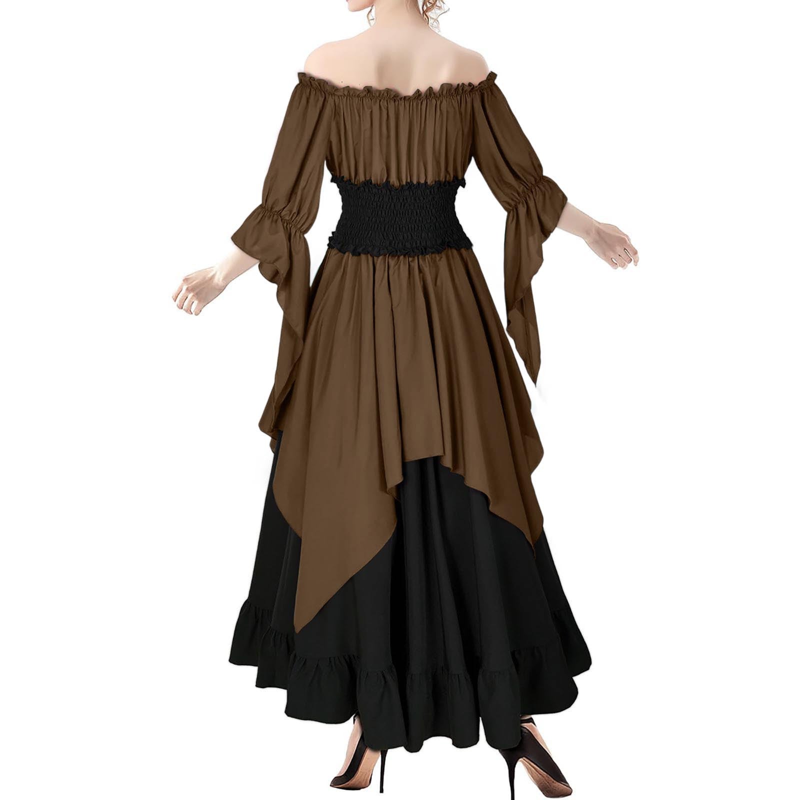Retro Cosplay Halloween Pleated Corset Dress — side view