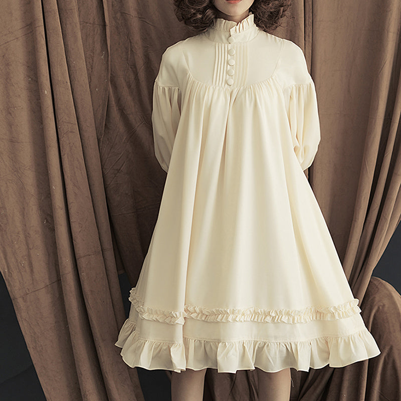 Long Sleeve Lolita Princess Dress Button Lace Dress — scale reference