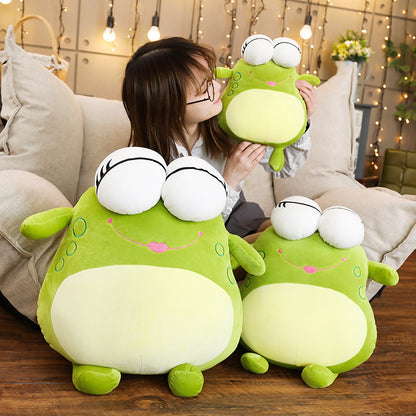 Fashion Large Big Eye Green Frog Doll Plush Toy — back view