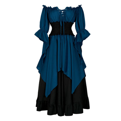 Retro Cosplay Halloween Pleated Corset Dress