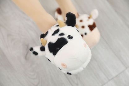 Cute Cow Slippers Plush Toys — in use
