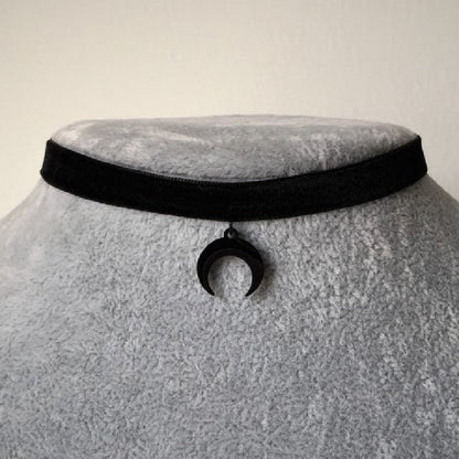 Black Crescent Moon Choker Necklace Gothic | Magic Stories