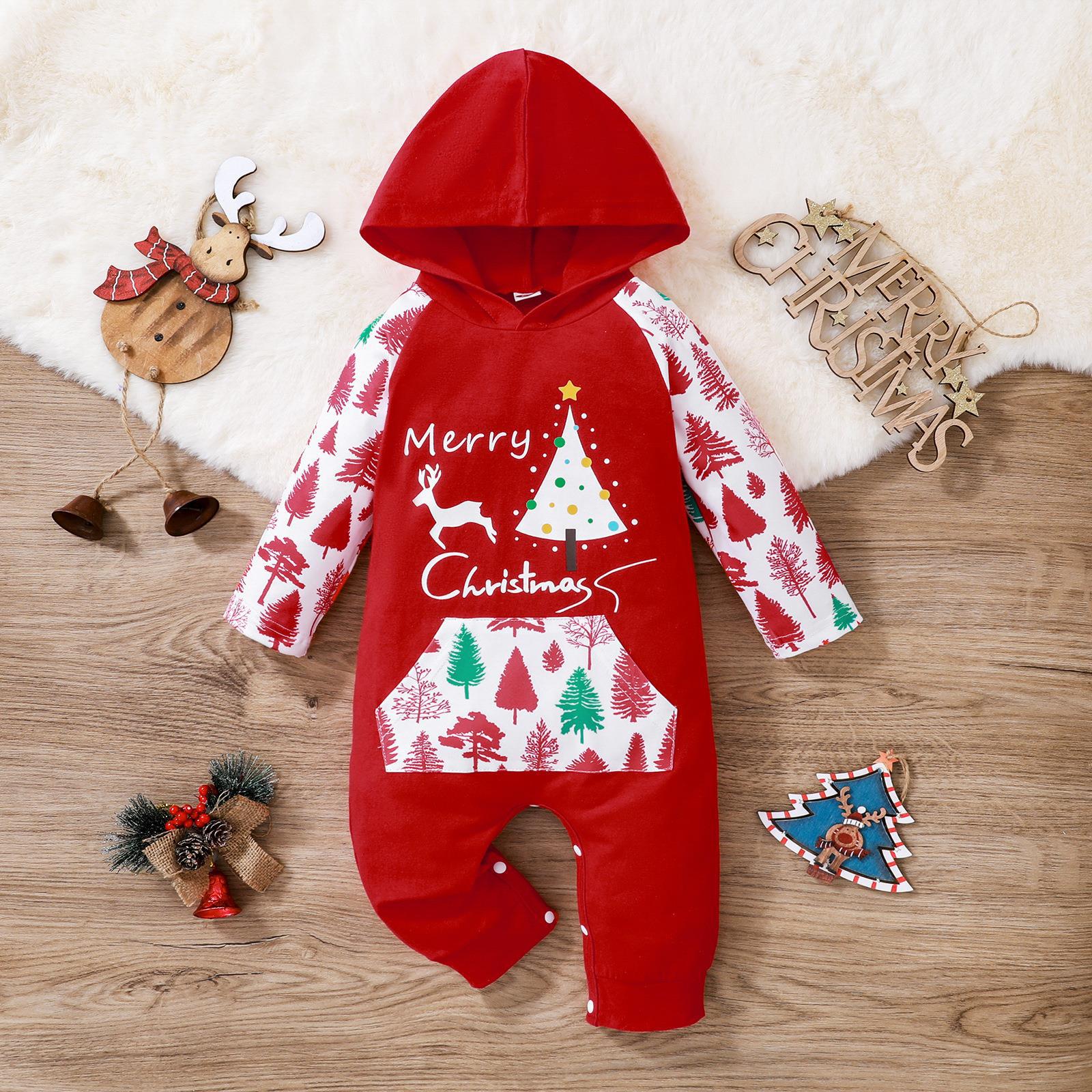 Children's Clothing Christmas New Long-sleeved Hooded One-piece Long Climbing Children's Clothing — in use