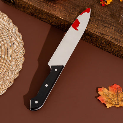 Halloween Decoration Props Cosplay Artificial Horror Bloody Plastic Knife Trick Dagger Dance Performance — packaging