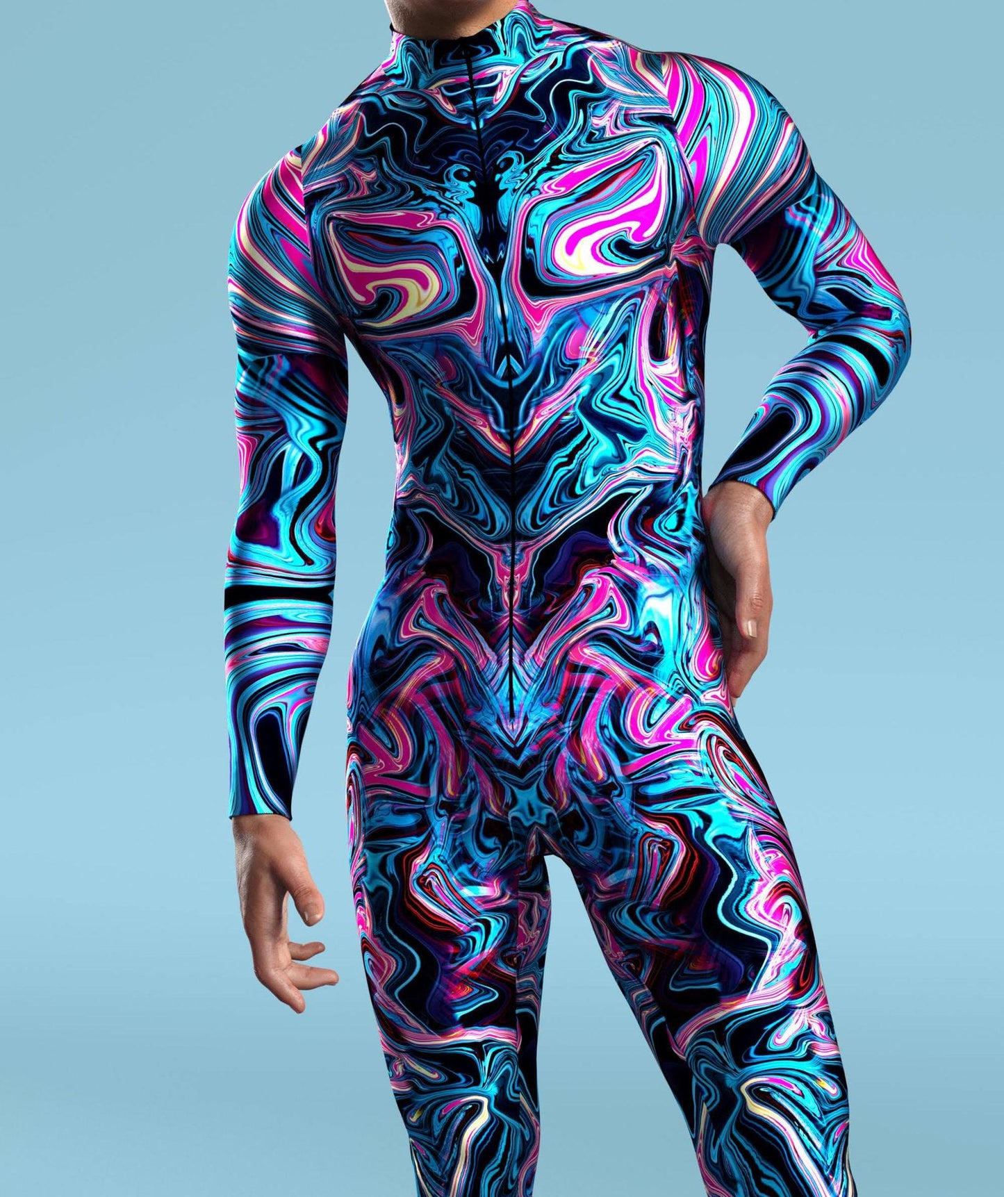Halloween Tights 3D Digital Printing Cosplay One-piece Play Costume — back view